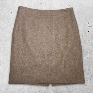 J.Crew Pencil Skirt Soft Durable‎ Wool Blend Fabric Classic Fit Tan Women's 4P